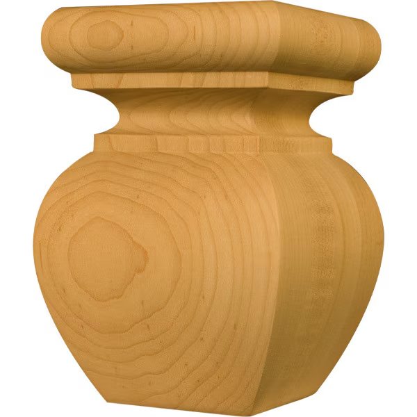 4 x 3 3/8 Square Apple Foot in Hickory, Osborne Wood Products, Mfr#: 4003H